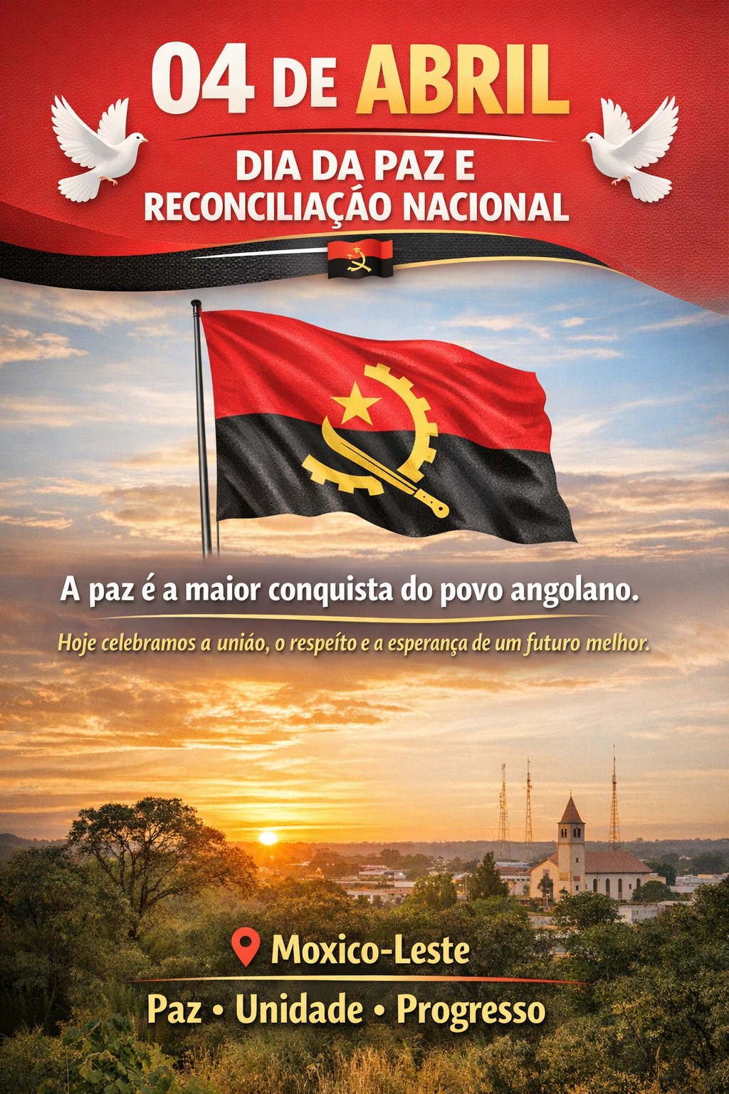 Moxico-Leste celebra 4 de Abril com actos de reflexão e exaltação da paz
